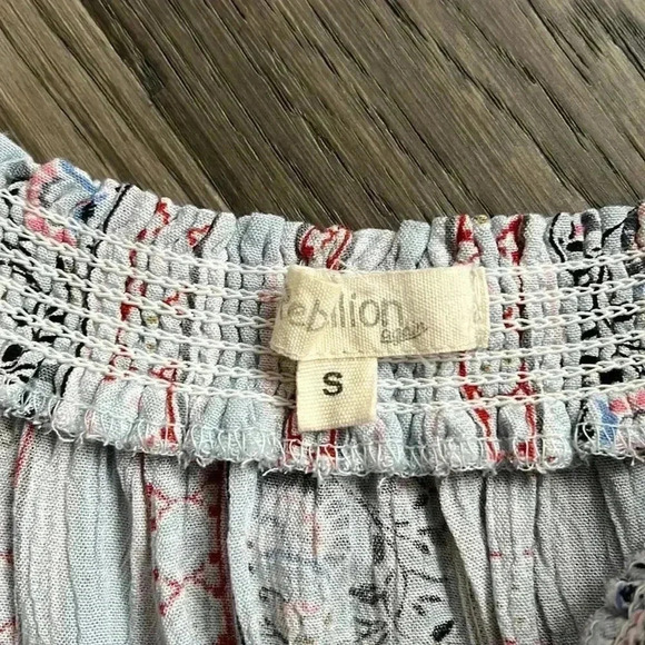 🌸4/$30🌸rebellion Again | Boho Off The Shoulder Paisley And Floral Crop Top - Picture 7 of 10